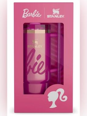 NIB! Stanley Pink Barbie Logo Insulated Tumbler with Straw